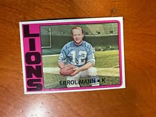 Used, 1972 Topps Football #222 Errol Mann Near Mint Nm+ North Dakota Kicker Lions for sale  Shipping to South Africa