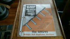 1947 GROVE Washing Machine Wringer Roll tool catalog antique vintage old Maytag for sale  Ijamsville