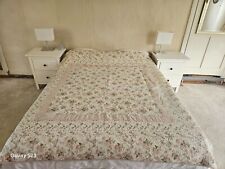 Pink Roses Floral Reversible Shabby Chic Spring/Summer Bedspread for Single Bed for sale  Shipping to South Africa