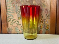Vintage MCM American Amberina Blenko Style Art Glass Vase - 10" for sale  Shipping to South Africa
