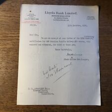 1930 letter lloyds for sale  PRESTEIGNE