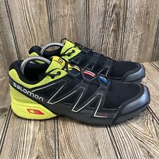 Salomon Speed Cross Vario Shoes Mens 9.5 Black Yellow Trail Sneakers Outdoor for sale  Shipping to South Africa
