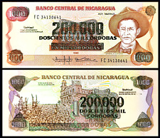 Billet nicaragua 200000 d'occasion  Crespin