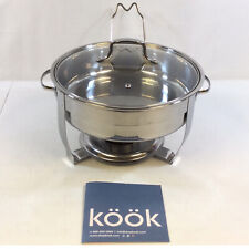 Kook Silver Stainless Steel Dishwasher Safe Chafing Dish With Glass Lid for sale  Shipping to South Africa