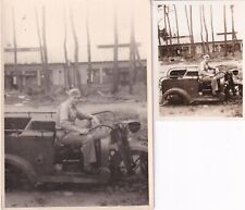 Lote 2 Fotos Originais da Segunda Guerra Mundial GI em MOTOCICLETA TRICICLO JAPONESA CAPTURADA PTO 1041 comprar usado  Enviando para Brazil