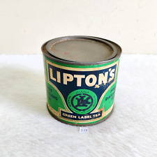 Used, 1950s Vintage Liptons Green Label Tea Advertising Tin Box Rare Decorative TB45 for sale  Shipping to South Africa