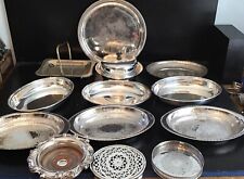 Lote antigo e antigo de bandejas banhadas a prata e pratos para servir tigelas, usado comprar usado  Enviando para Brazil