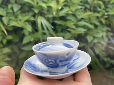 Tigela de porcelana azul e branca chinesa/japonesa com tampa comprar usado  Enviando para Brazil