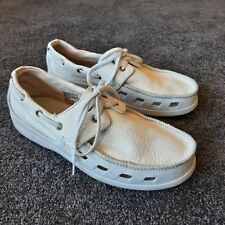Crocs Leather Boat Shoes Mens 8 White for sale  Shipping to South Africa