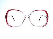 VTG Gucci Red Pink Clear Gold Oversized Oval Eyeglasses Italy 97E 55 15 130 for sale  Shipping to South Africa