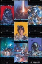 Topps Star Wars Digital Card Trader Blue 7 Card Skywalker Saga Collages Set for sale  Shipping to South Africa