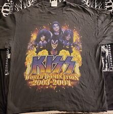 Etiqueta vintage Kiss World Domination Tour Alive 2003-2004 XXL - Tennessee River, usado comprar usado  Enviando para Brazil