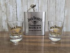 Garrafa quadril Jack Daniels Tennessee abelha mel 6 oz aço inoxidável e copos Shot , usado comprar usado  Enviando para Brazil