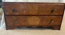 Vintage Wood 2 Drawer Tabletop,desk Cabinet, used for sale  Shipping to South Africa