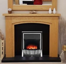 ELECTRIC FIRE OAK BLACK WOOD FIREPLACE MODERN SURROUND LED BLACK CHROME, used for sale  MANCHESTER
