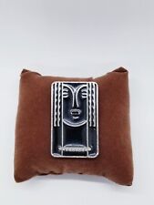 Vintage Ritz  Enamel Pin Brooch/Pendant Black Ladies Face Retro Signed for sale  Shipping to South Africa