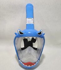 Máscara de snorkel para niños vista panorámica de 180 grados, segura antifugas antiniebla, azul tiburón, usado segunda mano  Embacar hacia Argentina