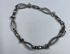James Avery Ichthus Fishers of Men Heavy Sterling Silver Link Bracelet  for sale  College Station