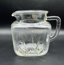 Federal Glass Starburst Clear Square Pitcher for sale  Shipping to South Africa