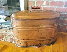 Antique Copper Boiler Wash Tub Basin with Wood Handles 1920's vintage ham, used for sale  Shipping to South Africa