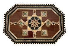 Bandeja de mesa de marchetaria madeira exótica vintage Espanha mini-mosaico bizantino 13x20”, usado comprar usado  Enviando para Brazil