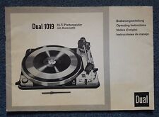 Dual 1019 bedienungsanleitung gebraucht kaufen  Deutschland