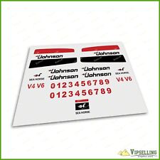 JOHNSON All HP Motor Outboards Decals Stickers V4 V6 1970-1980 Universal Kit Set for sale  Shipping to South Africa