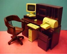 ¡Computadora de madera CPU ESCRITORIO y silla casa de muñecas muebles de oficina! segunda mano  Embacar hacia Argentina
