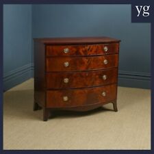 English Georgian Regency Flame Mahogany Bow Front Chest of Drawers (C. 1820) for sale  Shipping to South Africa