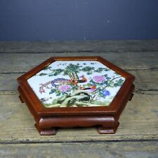 Coleção porcelana jacarandá incrustada placa de porcelana pintura mesa de chá hexagonal comprar usado  Enviando para Brazil