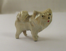 VERY SMALL Vintage PAINTED CAST IRON? MINIATURE POMERANIAN? DOG FIGURINE 1" for sale  Shipping to South Africa