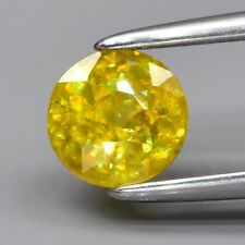 0.66ct 5mm VS Round Natural Greenish Yellow Sphene Gemstone, Amazing Luster for sale  Shipping to South Africa
