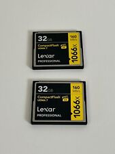 Paquete de 2 tarjetas de memoria Lexar 32 GB Pro 1066x UDMA 7 compactas Flash CF Pro - Total 64 GB segunda mano  Embacar hacia Argentina