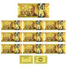 Używany, Wystrój domu 10 sztuk Kanada 100 dolarów kanadyjskich Złota folia Banknoty Przyjaciel Prezenty na sprzedaż  Wysyłka do Poland