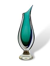 Vaso de vidro MCM Murano Sommerso Teardrop Art verde e azul comprar usado  Enviando para Brazil