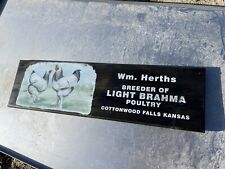Light Brahma Poultry Hatchery Sign Vintage Antique Wood Hatching Eggs Chickens for sale  Shipping to United Kingdom