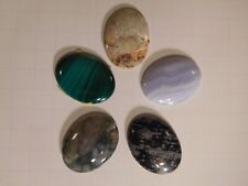 5 cabujones ovalados de piedras preciosas semipreciosas naturales de 1-5/8" segunda mano  Embacar hacia Argentina