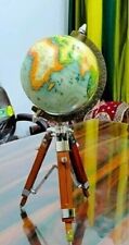 Usado, Antigüedad Náutico Mapa Mundial Mesa Globe Ornamento Con Cromo Madera Decor segunda mano  Embacar hacia Argentina