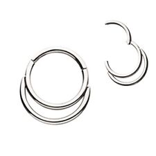 Double Stack Hoop Stainless Steel Septum Clicker Nose Ear Hinged Tragus Ring for sale  Shipping to South Africa