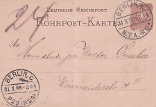 Rohrpostkarte 1888 bedarfsverw gebraucht kaufen  Stammbach