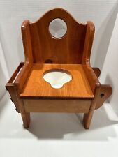 Cadeira de vaso sanitário vintage infantil de madeira treinador do final dos anos 80 início dos anos 90 feita à mão comprar usado  Enviando para Brazil
