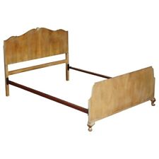 LOVELY DOUBLE SIZED CIRCA 1900 BLEACHED WALNUT ENGLISH BEDSTEAD FRAME PART SUITE for sale  Shipping to South Africa