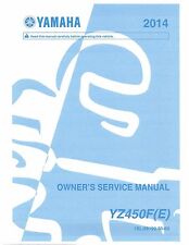 Yamaha owners service manual 2014 YZ450F, YZ450FE for sale  Shipping to South Africa