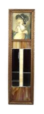 Antique Vintage 1920's Art Nouveau Ornate Long Wall Mirror w Stained Glass for sale  Shipping to South Africa