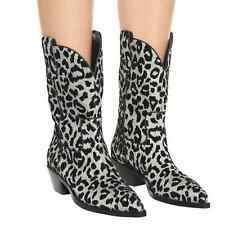 Dolce & Gabbana Metallic Texan 40 Leopardo Botas Talla 35 Astilla Brillo Negro  segunda mano  Embacar hacia Argentina