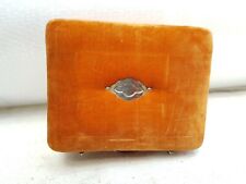 Vintage Old Orange Velvet Fabric Mini Suitcase Shape Vanity Case Box England V26 for sale  Shipping to South Africa