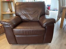Brown leather recliner for sale  HORSHAM