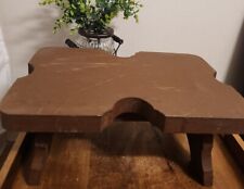 Taburete de pie de madera maciza de pintura marrón original rústico ordeño casa de campo 151/2x91/2x63/4 segunda mano  Embacar hacia Argentina