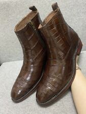 Brown  Genuine crocodile alligator leather skin boots LV Boots for men size 9 US, used for sale  Shipping to South Africa