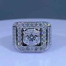 Used, 3.20Ct Round Cut Real Moissanite Men's Pinky Ring 14K White Gold Plated for sale  Shipping to South Africa
